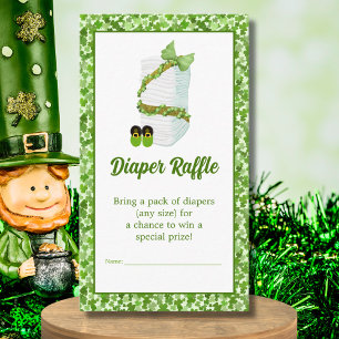 Little Lucky One Shamrock Baby Luier Raffle Informatiekaartje