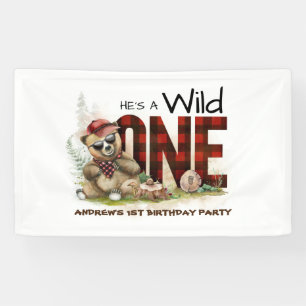 Little Lumberjack Beer Eerste Verjaardag Welkom Spandoek