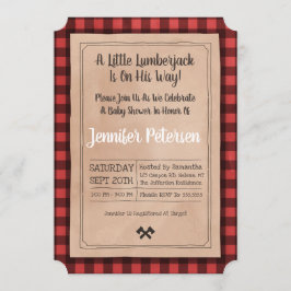 Little Lumberjack - Play Baby shower Invitation Kaart