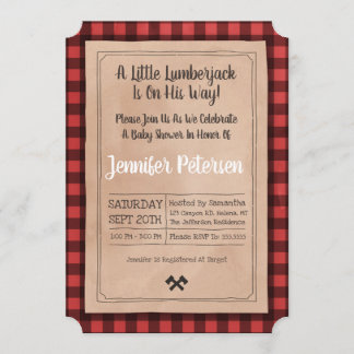 Little Lumberjack - Play Baby shower Invitation Kaart