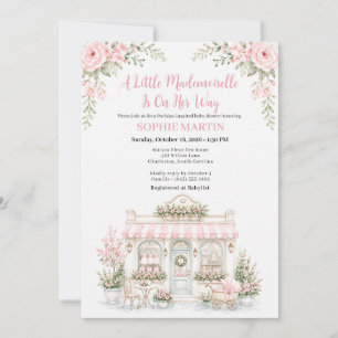 Little Mademoiselle Parisiaanse Café Baby Shower Kaart