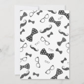 Little Man 1st Birthday Invitation Mustache Party Kaart (Achterkant)