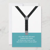 Little Man Baby shower Invitation, Blauwgroen en z Kaart (Achterkant)