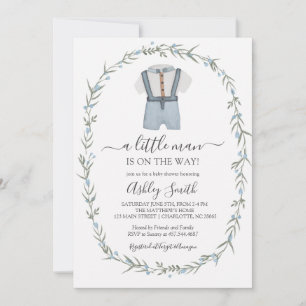 Little Man Baby shower Invitation, Bowtie Boy Baby Kaart