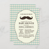 Little Man Baby shower Invitation Boy - Mustache Kaart (Voorkant / Achterkant)