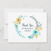 Little Man Baby shower krans Blauwgroen blauw dank Bedankkaart (Voorkant)