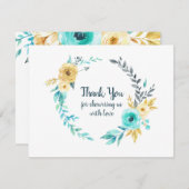 Little Man Baby shower krans Blauwgroen blauw dank Bedankkaart (Voorkant / Achterkant)