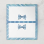 Little Man Baby shower Place Cards – Blue Bow Stro (Buitenkant ongevouwen)