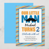 Little Man Birthday Party Kaart (Voorkant / Achterkant)