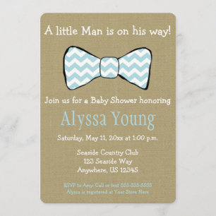 Little Man Bow Stropdas Baby shower Invite Kaart