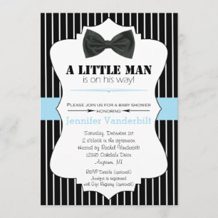 Little Man Bow Stropdas Invitation Baby shower Kaart