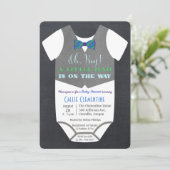 Little Man Bow Stropdas Invitation Baby shower Kaart (Staand voorkant)