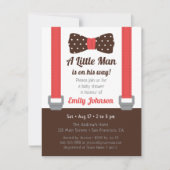 Little Man Bowtie Baby Boy Shower Uitnodigingen (Voorkant)