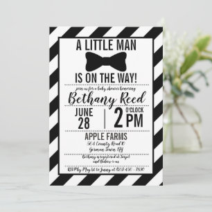 Little Man Bowtie Baby shower Invitation Kaart