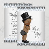 Little Man Ethnic Boy Baby shower Kaart (Voorkant / Achterkant)