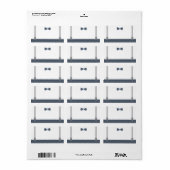 Little Man Étiquette de adresse, bleu et gris (Feuille entière)