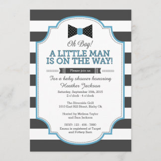 Little Man Invitation, Bow Stropdas Invitation 5x7 Kaart
