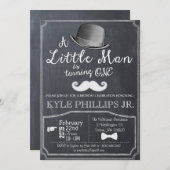 Little Man Lil Man 1er Anniversaire Invitation (Devant / Derrière)