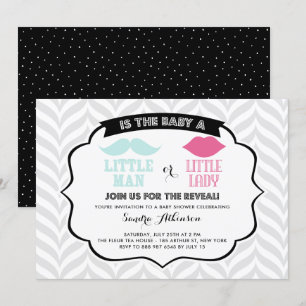 Little Man Little Lady Gender onthullen Baby showe Kaart