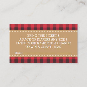 Little Man Luier Raffle Ticket, Lumberjack Informatiekaartje