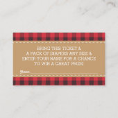 Little Man Luier Raffle Ticket, Lumberjack Informatiekaartje (Voorkant)