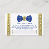 Little Man Luier Raffle Ticket, Royal Blue, Goud Informatiekaartje (Voorkant)