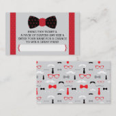 Little Man Luier Raffle Ticket, Zwart, Rood Informatiekaartje (Voorkant / Achterkant)