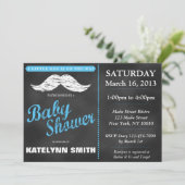 Little Man Mustache Baby shower Invite Kaart (Staand voorkant)