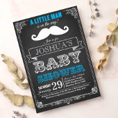Little Man Mustache Bash Baby shower Invitation Kaart