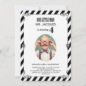 Little Man Mustache Bash Boy Birthday Party Invite Kaart (Voorkant)