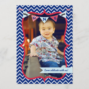 Little Man Mustache Bash First Birthday Invitation Kaart