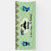 Little Man Mustache Birthday Party any Leage Spandoek (Verticaal)
