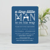 Little Man Mustache Bow Stropdas Boy Baby shower I Kaart (Staand voorkant)