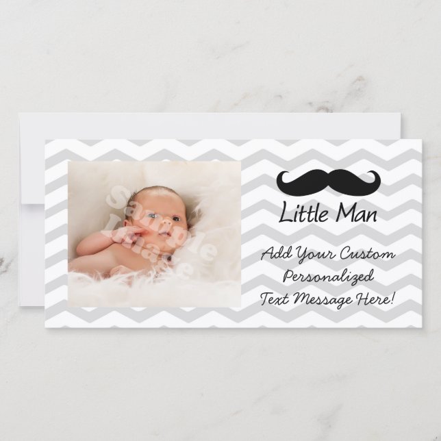 Little Man Mustache Chevron Cute Boys (Voorkant)