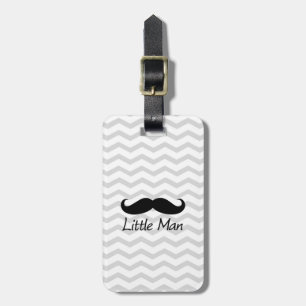 Little Man Mustache Chevron Cute Boys Bagagelabel