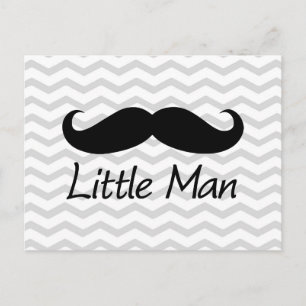 Little Man Mustache Chevron Cute Boys Briefkaart