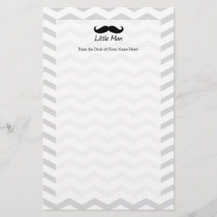 Little Man Mustache Chevron Cute Boys Briefpapier