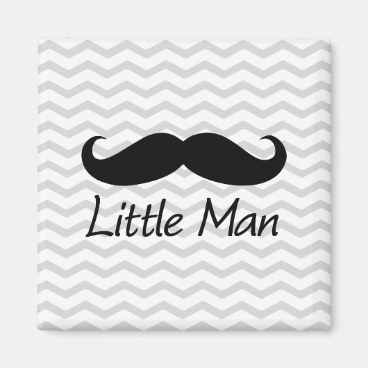 Little Man Mustache Chevron Cute Boys Magneet (Voorkant)