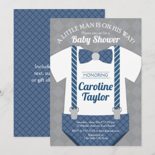 Little Man Outfit Baby shower Kaart