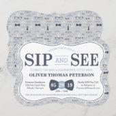 Little Man Sip et voir Baby shower Invitation (Devant / Derrière)