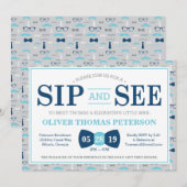 Little Man Sip et voir Baby shower Invitation (Devant / Derrière)