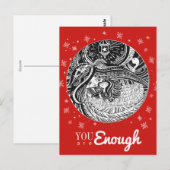 Little Match Girl Angel Rood Briefkaart (Voorkant / Achterkant)