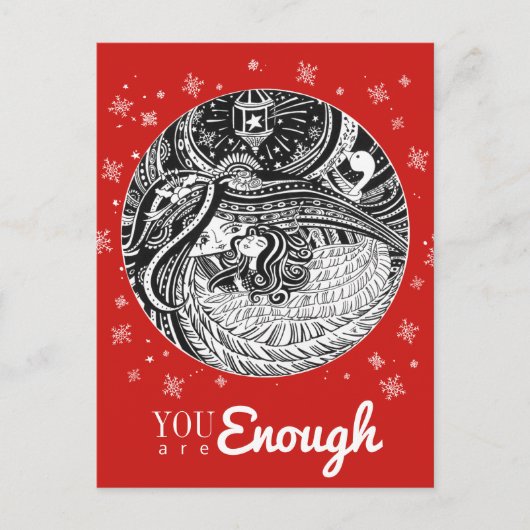 Little Match Girl Angel Rood Briefkaart (Voorkant)