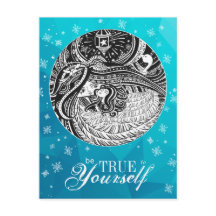 Little Match Girl | Turqoise-Briefkaart