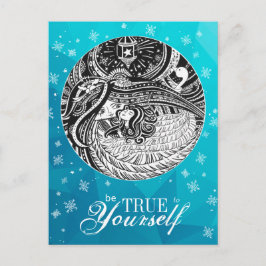 Little Match Girl | Turqoise-Briefkaart Briefkaart