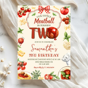 Little Meatball is twee Italiaanse pasta-verjaarda Kaart