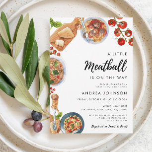 Little Meatball Italiaans eten Baby shower Kaart