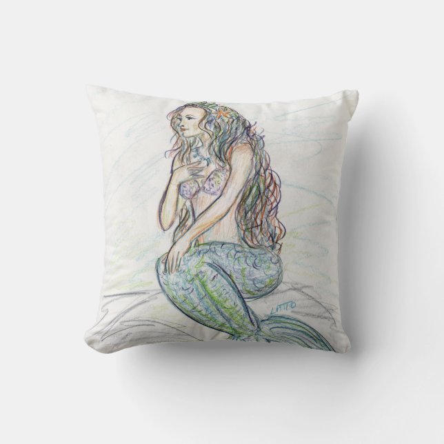 Little Mermaid Art Sierkussen (Voorkant)