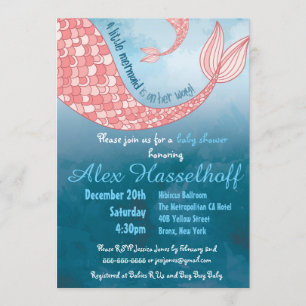 Little Mermaid Baby shower Invitation Kaart