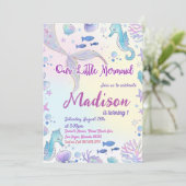 Little Mermaid Birthday Party under the Zee Party Kaart (Staand voorkant)